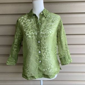 •Mirasol• Sheer Button Down Overlay Top-Size Small